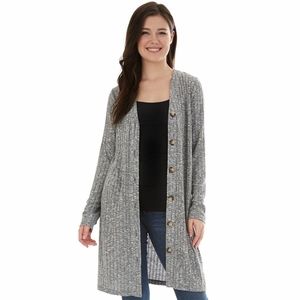 IZ Byer Button-Front Duster Cardigan